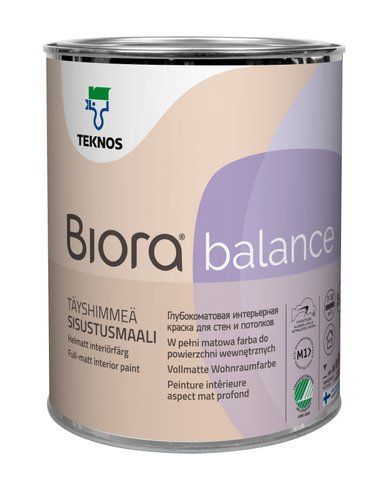 Інтер'єрна фарба Teknos BIORA BALANCE, 0,9 л, база 1 0840203010 фото