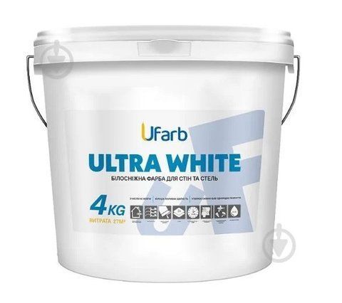 Інтер'єрна фарба UFarb ULTRAWHITE, 4 кг 4823046209147 фото