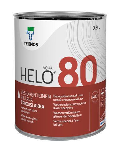 Лак для дерева Teknos HELO AQUA 80, 0,45 л 0480200010 фото